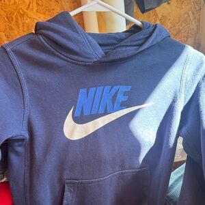 Nike Navy Blue Hoodie with White Logo